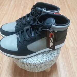 Fubu Men  Vintage Gray and Black High Top Sneakers